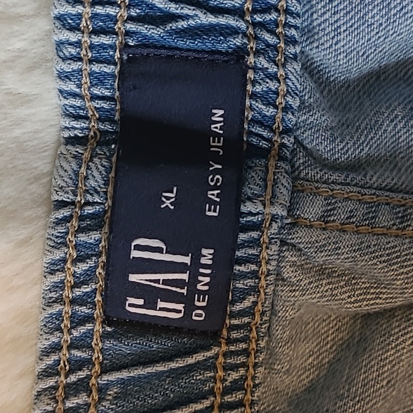 Gap Loose Baggy Fit Elastic Waist Cargo Pocket Easy Denim Light Blue Jeans - Picture 5 of 13